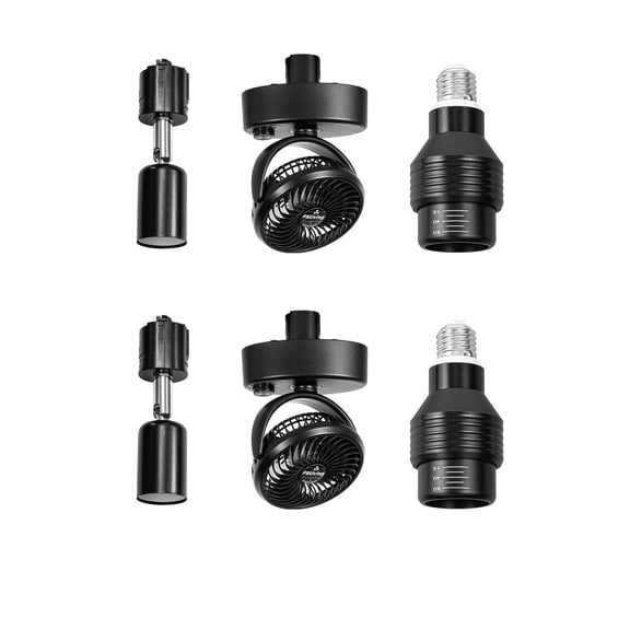 KAYYELAMP H-Type 2 Track Lights with Full Spectrum Bulbs, 2 Adjustable Wind Speed Track Mini Fans Easy Installation Plant Growing Kit for House Plants Air Circulation Ventilation