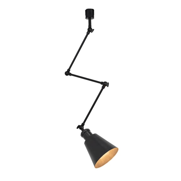 KAYYELAMP H-Type Track Light Black Metal Adjustable Arm Rotated Pendant Light With Black Metal Shade Vintage Design For Loft Kitchen(No Bulb, Track)