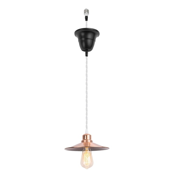 KAYYELAMP Hanging Light E26 Connection Red Copper Shade Rose Gold Base Retro Pendant Lamp Replacement Downlight for Kitchen Island Dining Table Stairs(No Bulb)