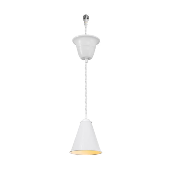 KAYYELAMP Hanging Light E26 Connection White Cone Metal Lampshade E12 Base 3.2Ft Cord Modern Design Pendant Light Replacement Downlight for Kitchen Island Loft(No Bulb)