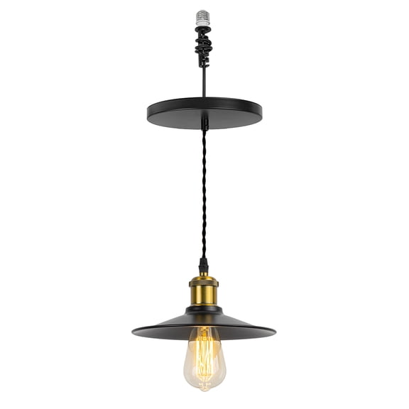 KAYYELAMP Hanging Light Red Bronze Base Black Metal Shade E26 Connection Vintage Design Pendant Lamp Replacement Downlight For Kitchen Dining Table Loft Bar(No Bulb)