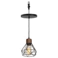 thumbnail image 1 of KAYYELAMP Hanging Light Walnut Base E26 Connection Black Metal Cage Shade Vintage Design Pendant Lamp Replacement Downlight For Kitchen Dining Table Loft Bar(No Bulb), 1 of 7
