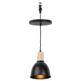 thumbnail image 1 of KAYYELAMP Hanging Light Wooden Base Black Metal Shade E26 Connection Vintage Design Pendant Lamp Replacement Downlight For Kitchen Dining Table Loft(No Bulb), 1 of 7