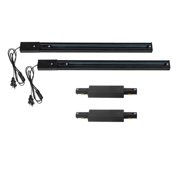 KAYYELAMP J System Track Lighting Rails Kit 3.2Ft1.6ft x2 Track Rails with 15ft Plug-in Cable, 2x I Connector Live End Feed Connectors for Tracking PendantBlack