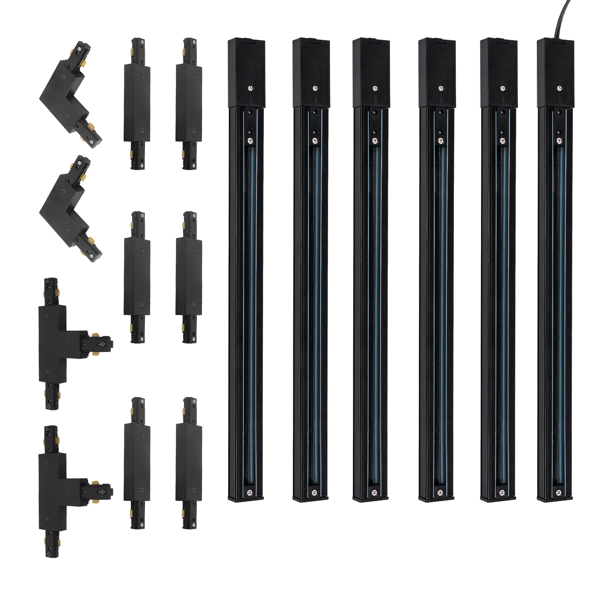 KAYYELAMP J System Track Lighting Rails Kit 9.8Ft(1.6ft x6) Track Rails ...