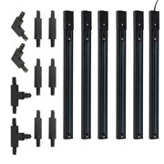 KAYYELAMP J System Track Lighting Rails Kit 9.8Ft1.6ft x6 Track Rails with 15ft Plug-in Cable, with I, L and T Connector Live End Feed Connectors for Tracking PendantBlack