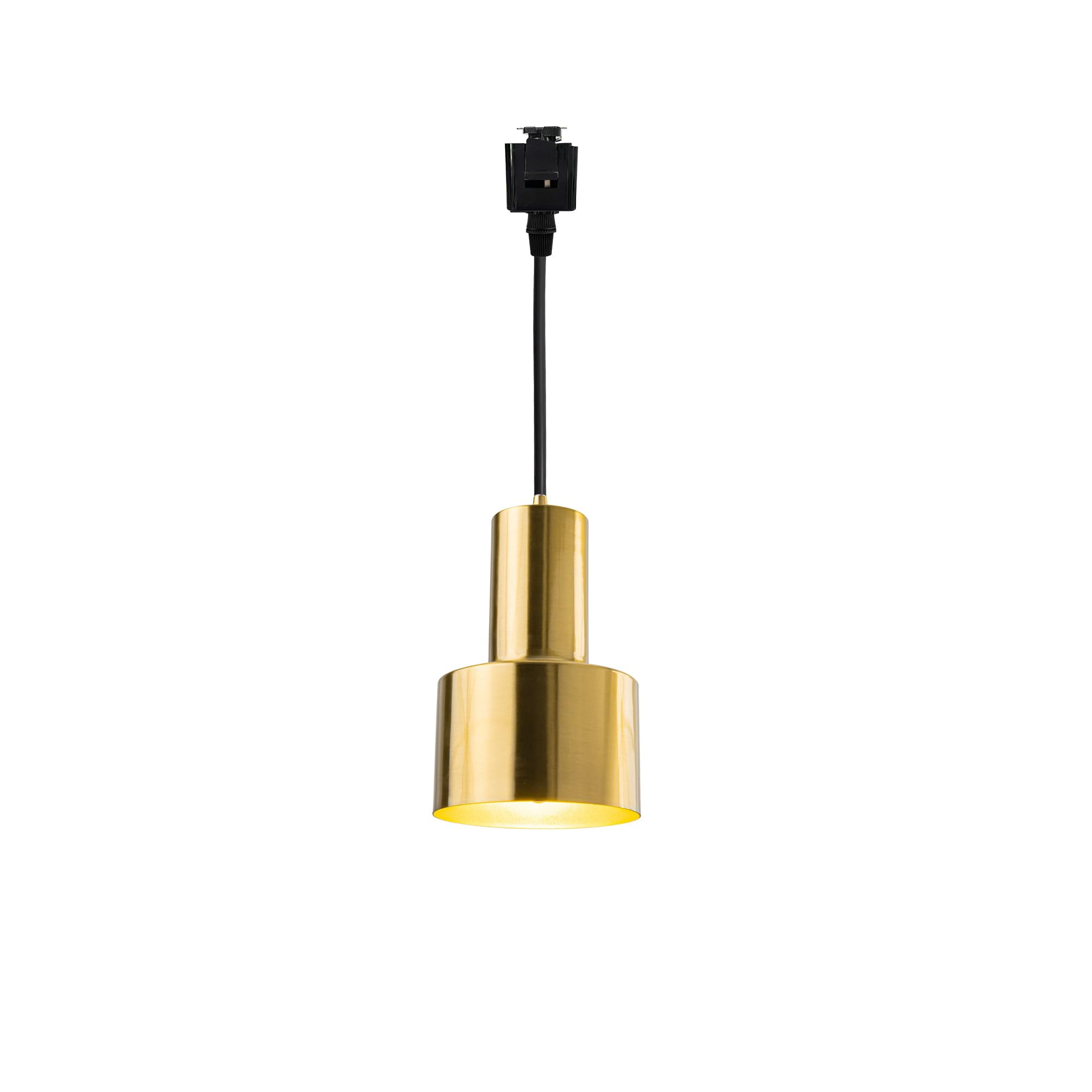 KAYYELAMP J-Type Gold Bronze Track Lighting E26 Base 9.8 Inches Black Cord Vintage Design for Kitchen Restaurant(No Bulb, Track)