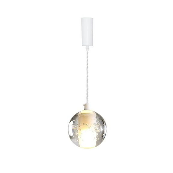 KAYYELAMP J-Type Track Lamp Clear Crystal Ball Shade 3.2 Ft Adjusted Cord Modern G9 Bulb Pendant Light for Home Kitchen Farmhouse 1-Pack(No Bulb, Track)