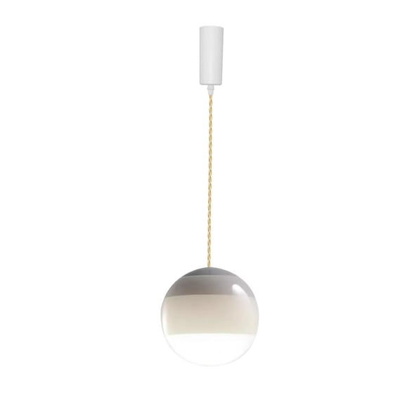 KAYYELAMP J-Type Track Lamp Dia 5.9" Gradient Gray Ball Glass Shade 3.2 Ft Adjusted Cord Modern Pendant Light for Home Kitchen Farmhouse 1-Pack(No Bulb, Track)