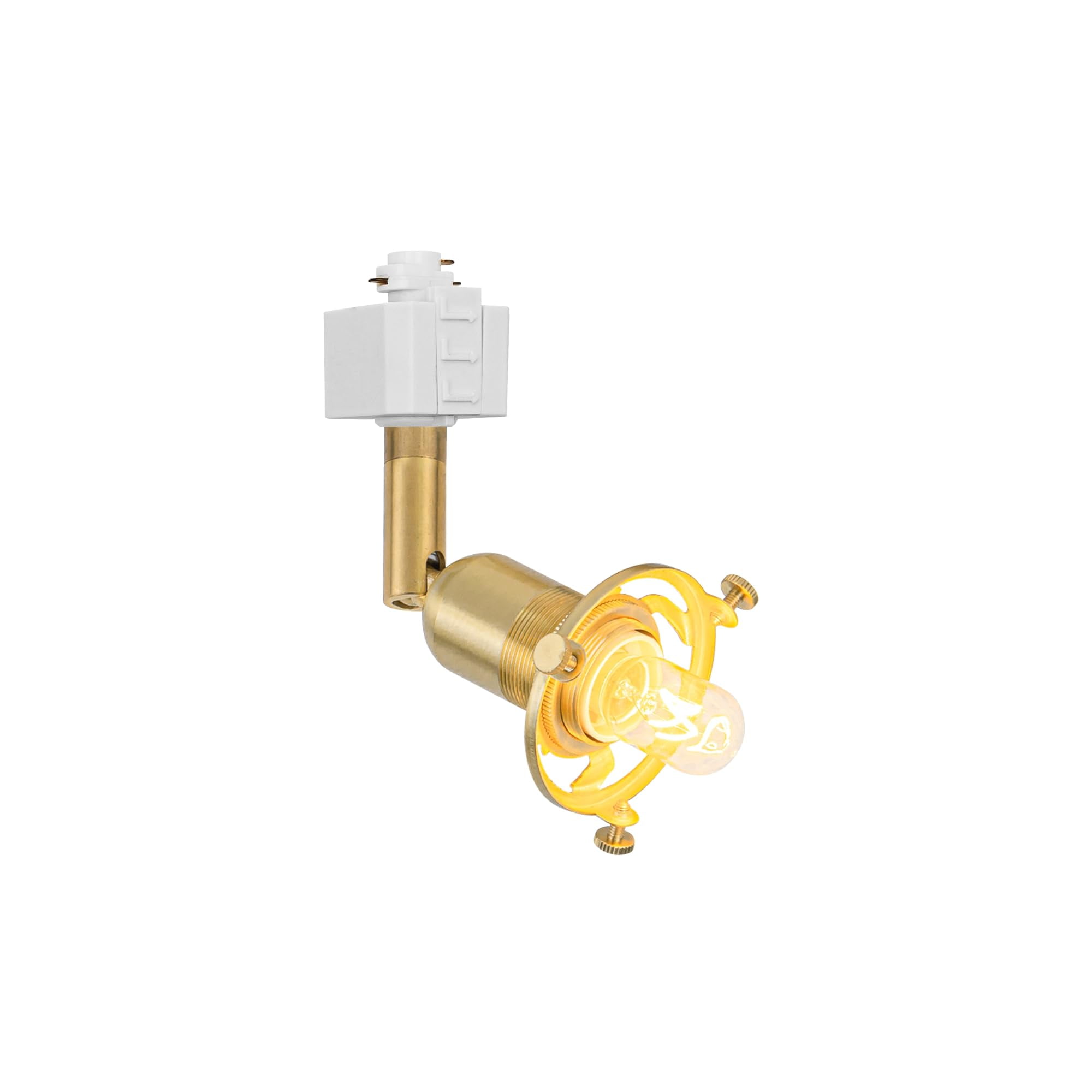 KAYYELAMP Juno System E12 Mini Brass Base Adjustable Titl Angle Track Lighting Modern Design for Farmhouse Kitchen Sink Gallery Loft Home(No Bulb, Track)