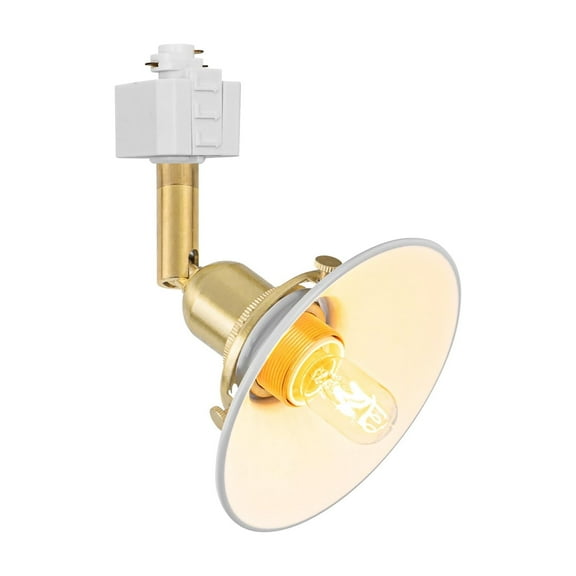 KAYYELAMP Juno System E12 Mini Brass Base White Shade Adjustable Titl Angle Track Lighting Modern Design for Farmhouse Kitchen Sink Loft Home(No Bulb, Track)