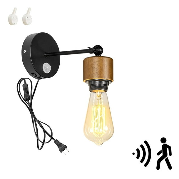 KAYYELAMP Motion Sensor Wall Sconce UL Plug-in Cord E26 Base Minimalist Style Wall Light Fixture for Entrance Hallway Toilet Stairs