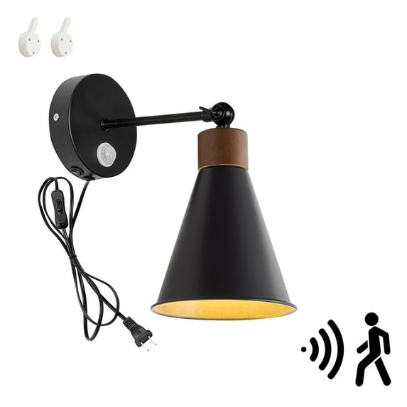 KAYYELAMP Motion Sensor Wall Sconce UL Plug-in Cord E26 Base Minimalist Style Wall Light Fixture for Entrance Hallway Toilet Stairs