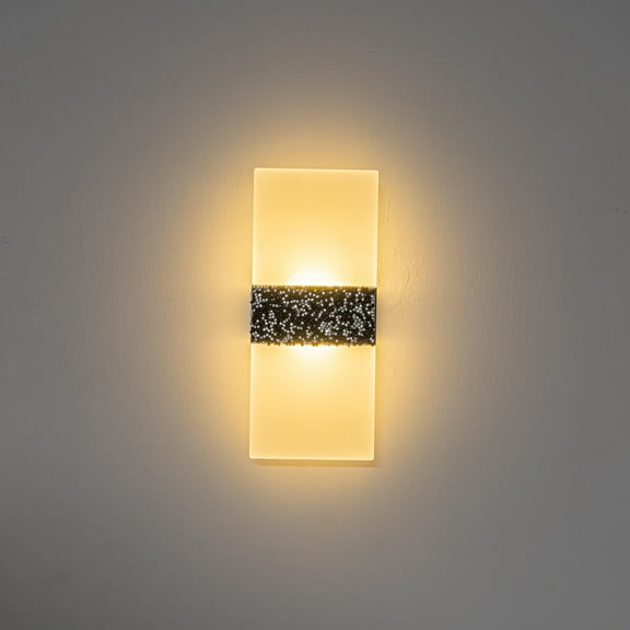 KAYYELAMP Rechargeable Battery Touch Switch 5W Wall Mounted Light Black Glitter Diamond Glass Simple Luxury Wall Sconce for Bedsides Living Room Home Office