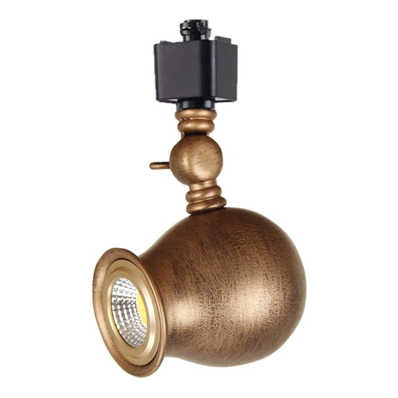 KAYYELAMP Retro Design Adjustable Angle H-Type Track Head Lighting E26 Base Antique Copper Pod Shaped for Gallery Mirror Front(No Bulb, Track)