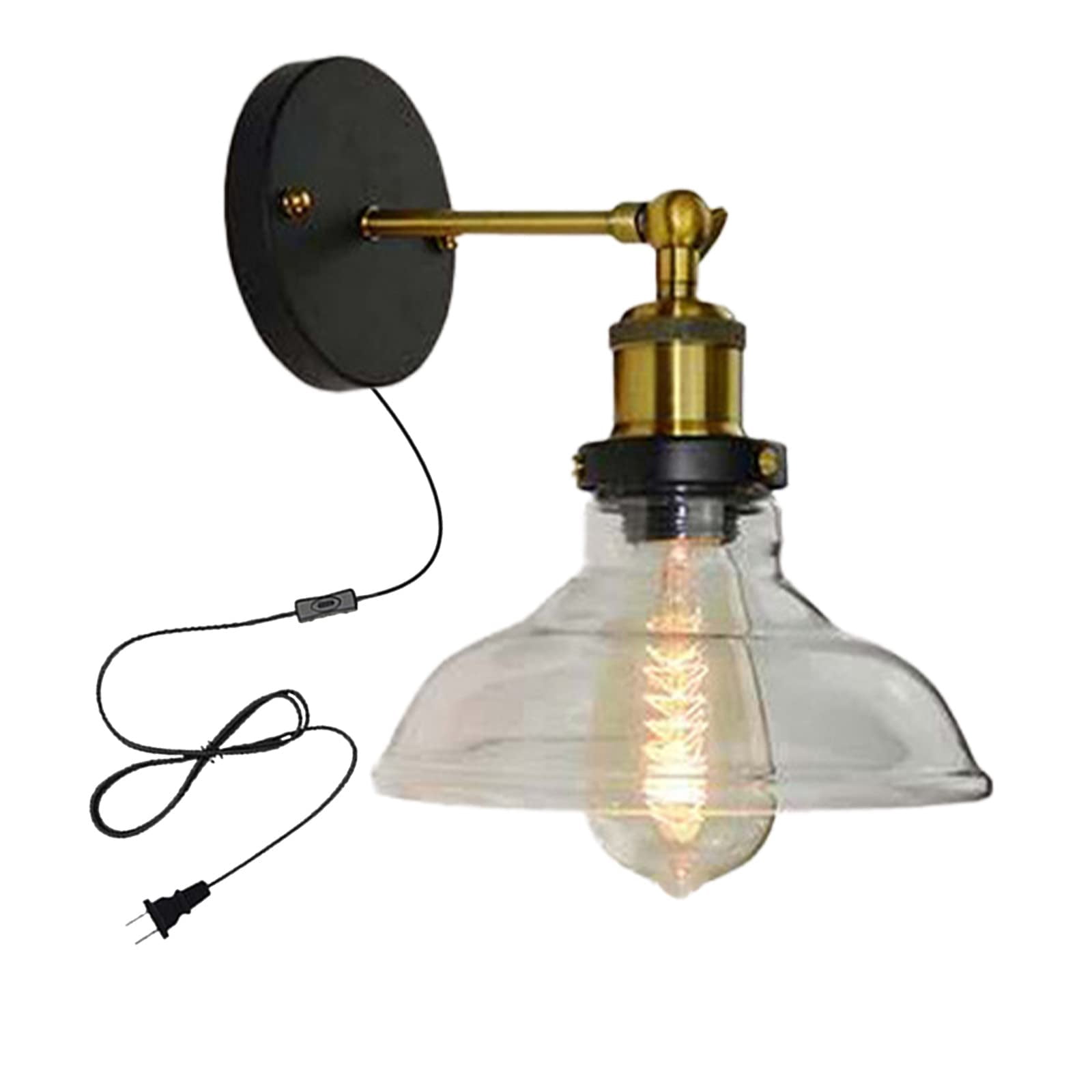 KAYYELAMP Wabi-Sabi Wall Sconce – Stone & Walnut Finish, 4000K Plug-In Cord, Perfect For Entryway Or Kitchen