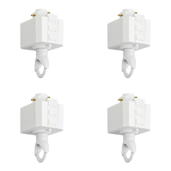 KAYYELAMP Set of Four H-Type Track Adapter with Hook Light Fitting Track Accessories for Stage Lighting DIY Halo System Track Rail Components Parts(White)