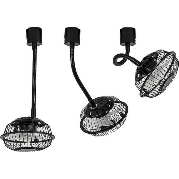 KAYYELAMP Set Of Three Track Mounted H-Type Ceiling Black Fan Flexible Adjustable Angle Simple Design For Home Indoors