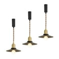 KAYYELAMP Set Three Track Light E26 Brass Base Black Metal Shade