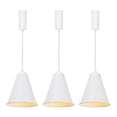 thumbnail image 1 of KAYYELAMP Set of Three White Metal Cone Lampshade H Type Track Light 3.2 Ft Adjusted Cord E12 Base Modern Design Track Lamp for Kitchen Stairs Home(No Bulb, Track), 1 of 7