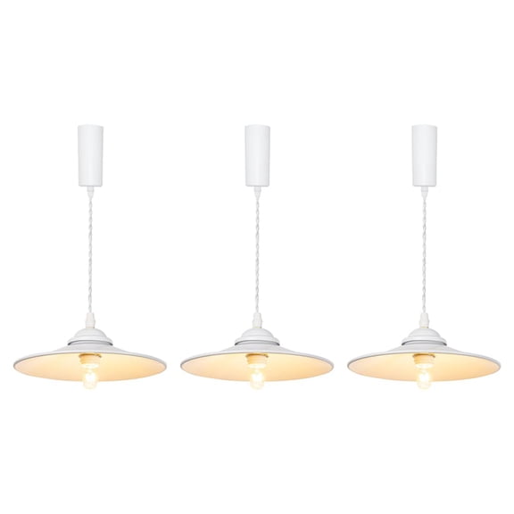 KAYYELAMP Set of Three White Metal Lampshade H Type Track Light 3.2 Ft Adjusted Cord E12 Base Modern Style Track Lamp for Kitchen Stairs Home(No Bulb, Track)