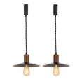 thumbnail image 1 of KAYYELAMP Set of Two Retro Design Track Lighting Fixture Walnut E26 Base Black Metal Dia 10.2" Shade 3.2Ft Adjusted Cord H-Type Track Lamp for Kitchen Bar Counter(No Bulb, Track), 1 of 7