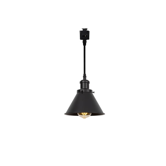 KAYYELAMP Total Length 11.8 Inches J-Type Track Light Vintage Design E26 Base Black Metal Drop Light for Kitchen Sink Loft Stairways Loft(No Bulb, Track)