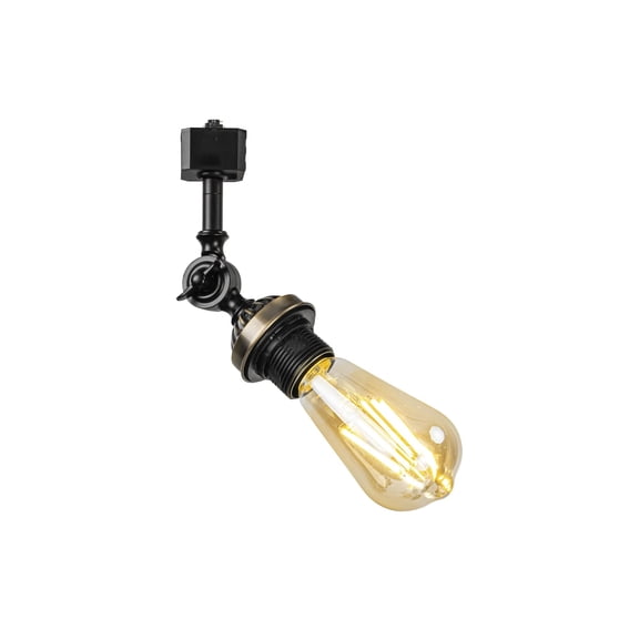 KAYYELAMP Track Mount Ceiling Light H-Type Vintage E26 Lamp Base Adjustable Angle Minimalist Track Head Lighting for Loft Wall Painting Hallway(No Bulb, Track)