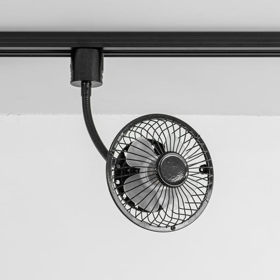 KAYYELAMP Track Mounted J-Type Ceiling Black Fan Flexible Adjustable Angle Simple Design For Home Indoors