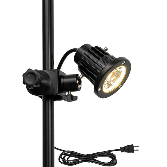 KAYYELAMP Vertical Clip-On Spotlight 7W Dimmable Adjustable Rotated Angle Black Retro Spotlight Attaches to Balusters Vertical Round Pipe Easy to Move