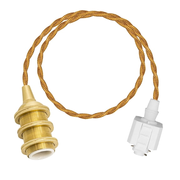 KAYYELAMP Vintage Gold Twisted Cord 39.3" Length H-Type Track Mount Lighting E12 Mini Brass Base Art Deco for Store Kitchen(No Bulb, Track)