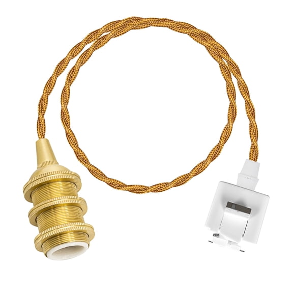 KAYYELAMP Vintage Gold Twisted Cord 39.3" Length J-Type Track Mount Lighting E12 Mini Brass Base Art Deco for Store Kitchen(No Bulb, Track)