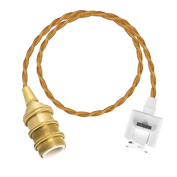 KAYYELAMP Vintage Gold Twisted Cord 39.3" Length J-Type Track Mount Lighting E12 Mini Brass Base Industrial Style for Store Kitchen(No Bulb, Track)