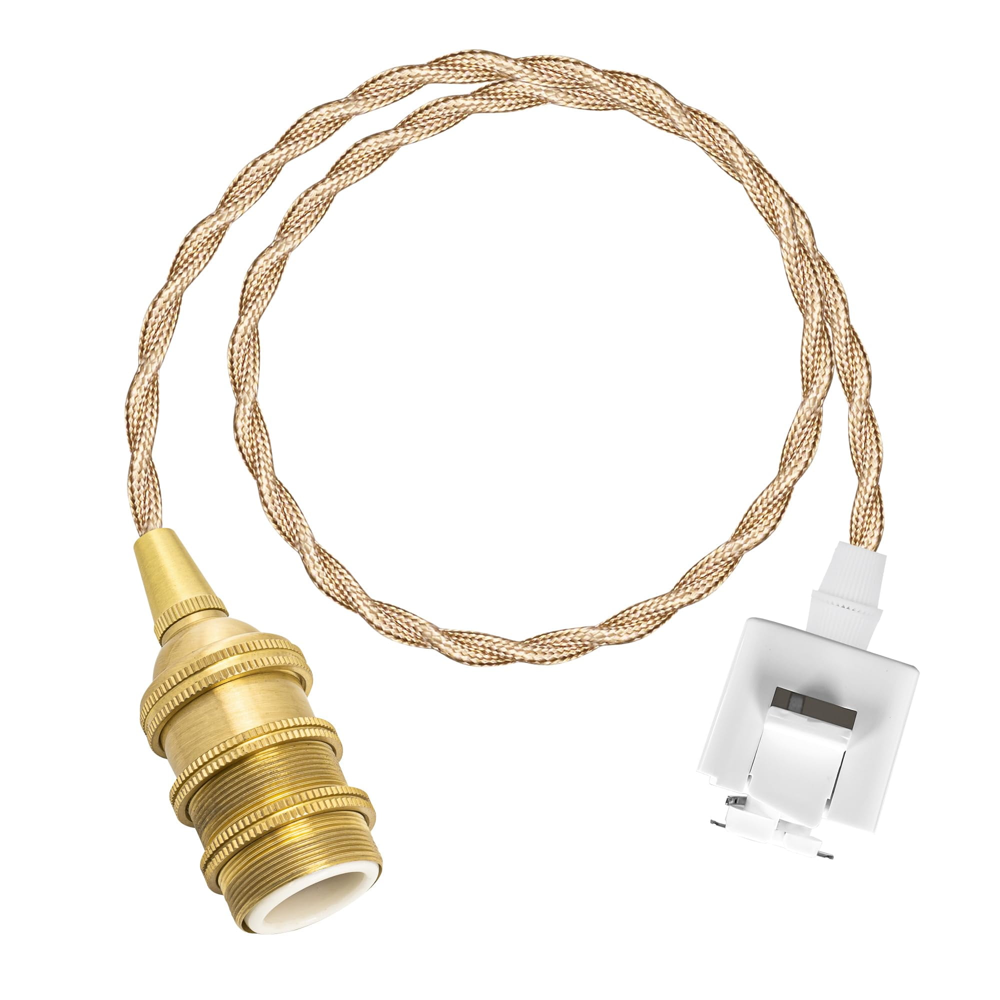 KAYYELAMP Vintage Light Gold Twisted Cord 11.81" Length J-Type Track Mount Lighting E12 Mini Brass Base Industrial Style for Store Kitchen(No Bulb, Track)