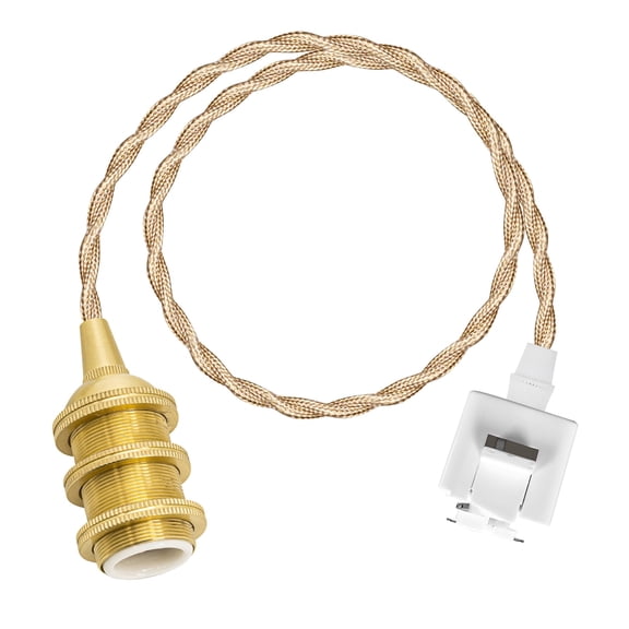 KAYYELAMP Vintage Light Gold Twisted Cord 39.3" Length J-Type Track Mount Lighting E12 Mini Brass Base Art Deco for Store Kitchen(No Bulb, Track)