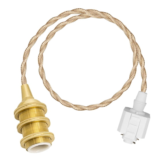 KAYYELAMP Vintage Light Gold Twisted Cord 59" Length H-Type Track Mount Lighting E12 Mini Brass Base Art Deco for Store Kitchen(No Bulb, Track)