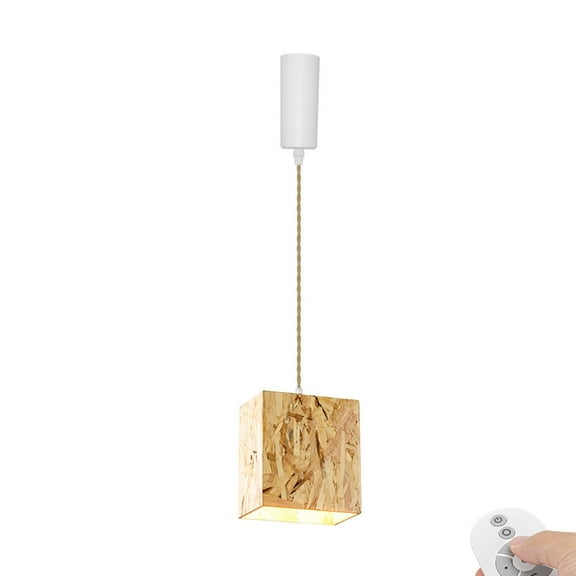 KAYYELAMP Wabi-Sabi Style Dimmable Track Hanging Light H-Type 3.9ft Adjustable Cord Wood Rectangular Pendant Nordic Style For Bar Kitchen Restaurant