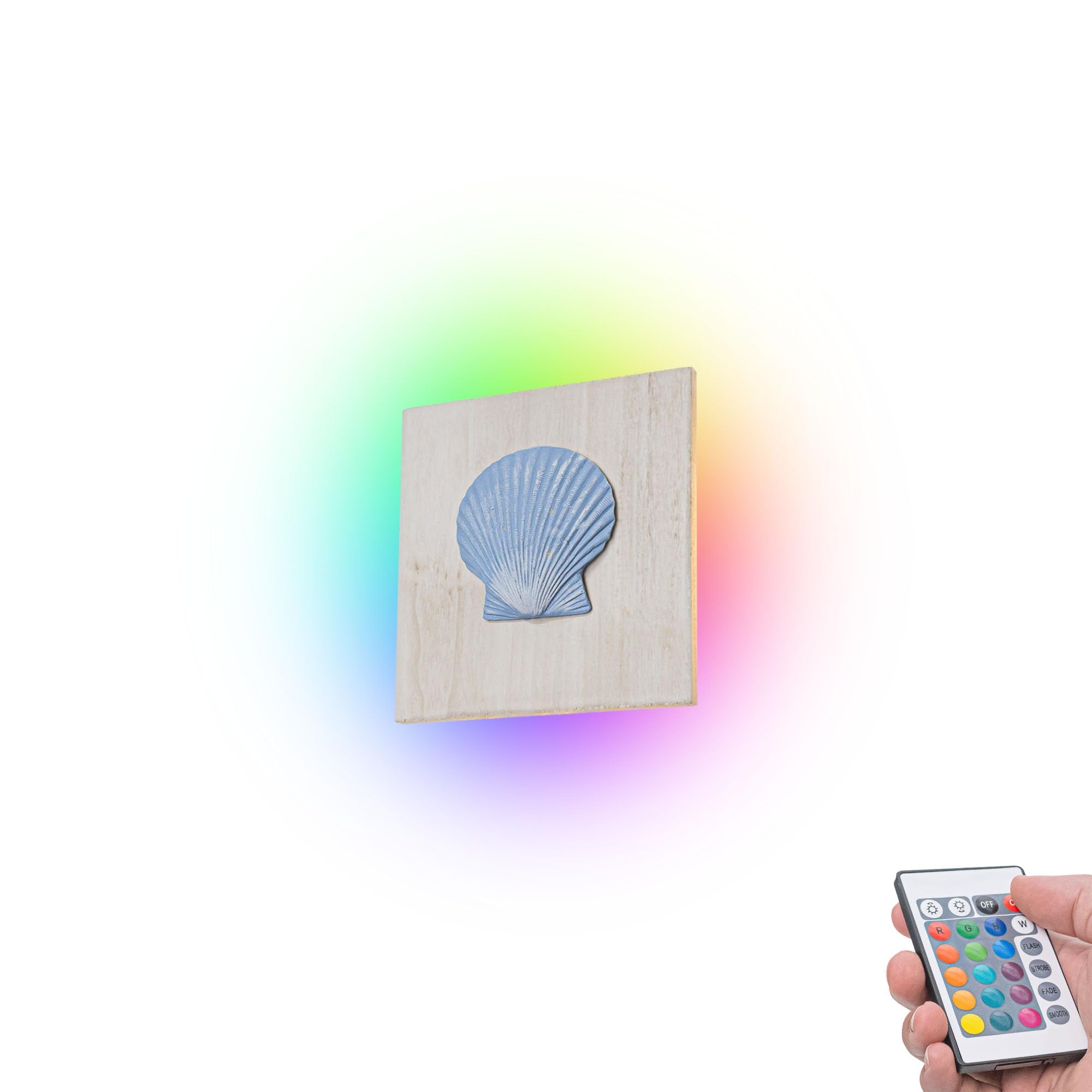 KAYYELAMP Wall Ambient Lighting Shell 3D Pattern Remote On/Off Battery ...