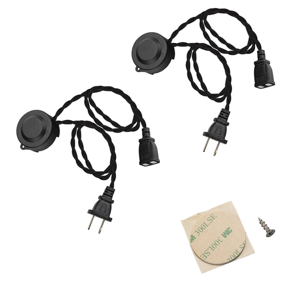 KAYYELAMP White Motion Sensor Parts Extension Black Twisted Cord Light Sensor Sensitivity Time Adjustable Plug in Socket Type Auto Detect Switch Lights Timer Switch 2Pcs