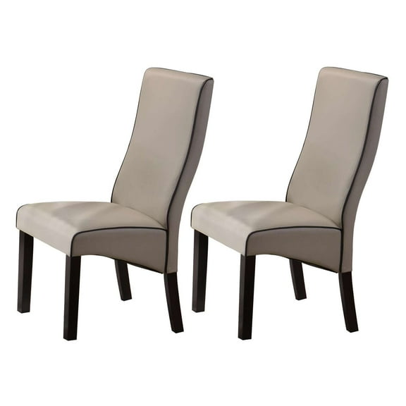 KB PC57-G 40 x 23 x 18 in. Parson Chairs, Cappuccino & Gray - Set of 2