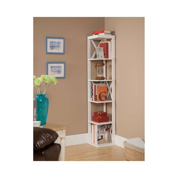 Room Designs Corner Bookcase White Contemporary Square