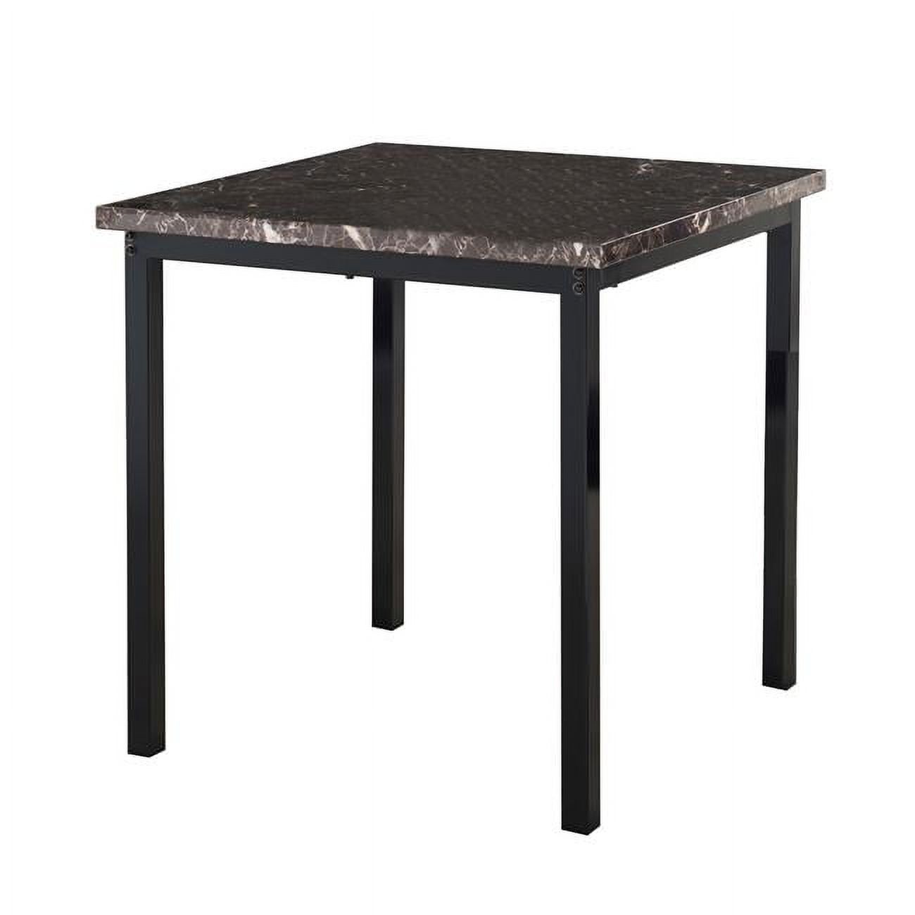KB D107-4 30 x 30 x 30 in. Dining Table, Black & Marble - image 1 of 3