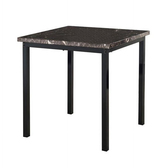 KB D107-4 30 x 30 x 30 in. Dining Table, Black & Marble