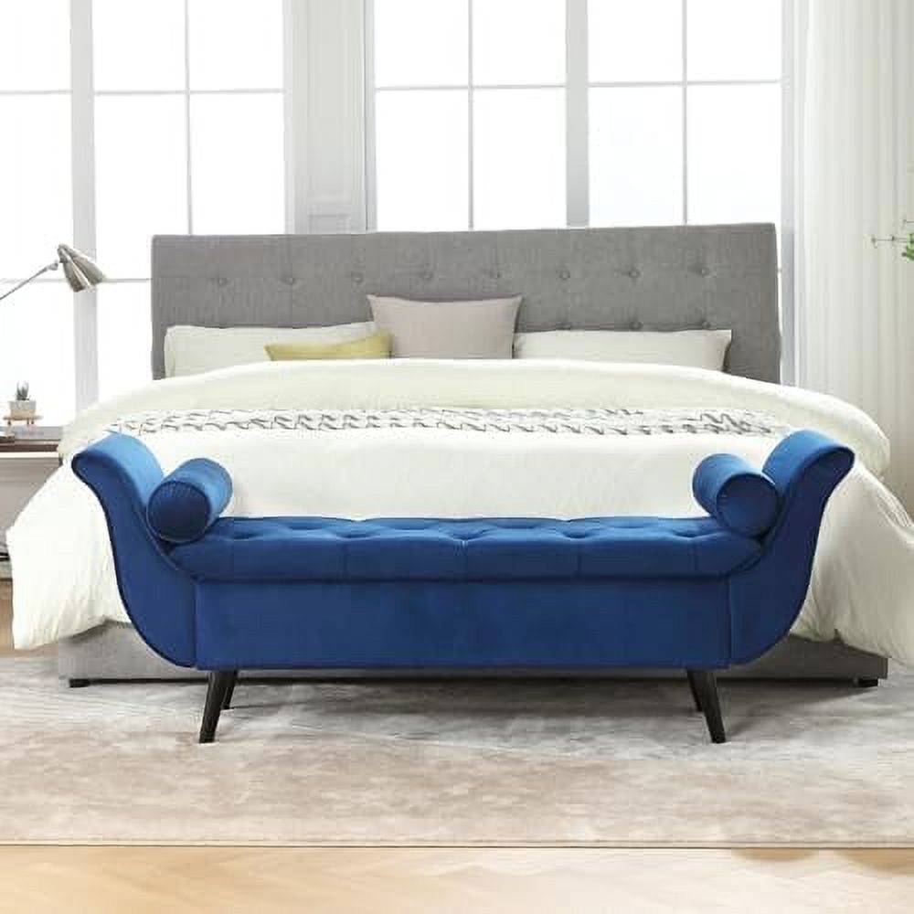 KBANZIBIU Bench for Bedroom End of Bed Bench Queen King Size Long Modern Velvet Tufted