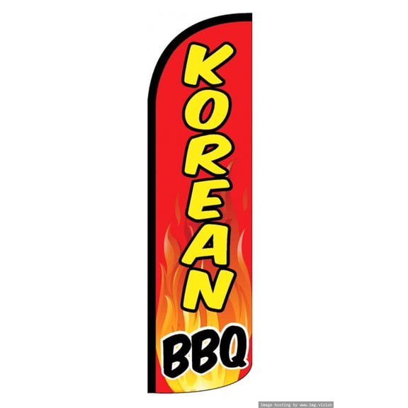 KBBQ Windless flag Without Pole Advertisement /Business Flags | Feather Flag |