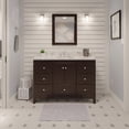 thumbnail image 1 of KBC Abbey 48" Solid Wood Bathroom Vanity w/ Carrara Stone in Chocolate, 1 of 7