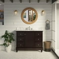 thumbnail image 1 of KBC Bella 42" Solid Wood Bathroom Vanity w/ Carrara Stone in Chocolate, 1 of 7
