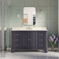 thumbnail image 1 of KBC Katherine 60" Wood Single Bathroom Vanity w/ Carrara Stone in Marine Gray, 1 of 6