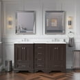 thumbnail image 1 of KBC Nantucket 60" Wood Double Bathroom Vanity w/ Quartz Stone in Chocolate, 1 of 8