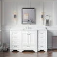 thumbnail image 1 of KBC Nantucket 60" Wood Single Bathroom Vanity w/ Quartz Stone in White, 1 of 8